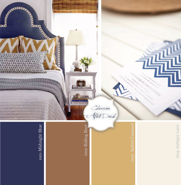 Midnight blue caramel and chevron need I say more