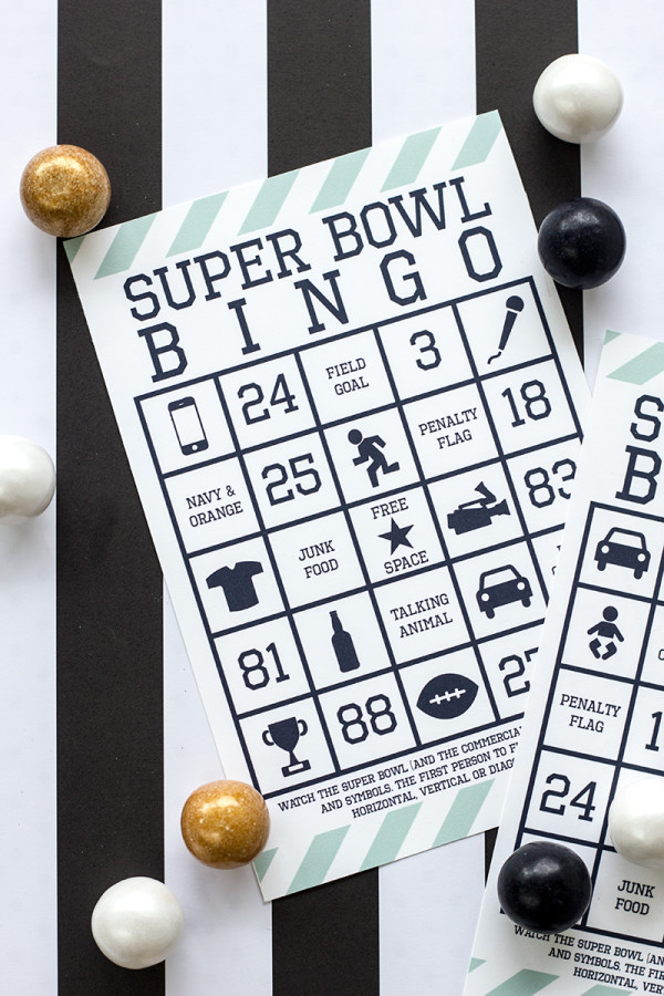 Super Bowl Bingo Free Printable