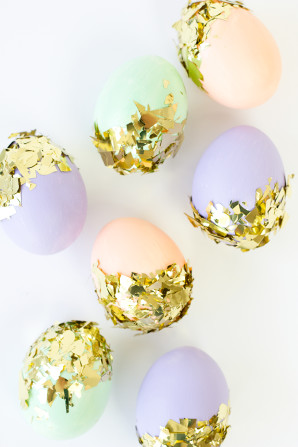 DIY Confetti Dipped Easter Eggs