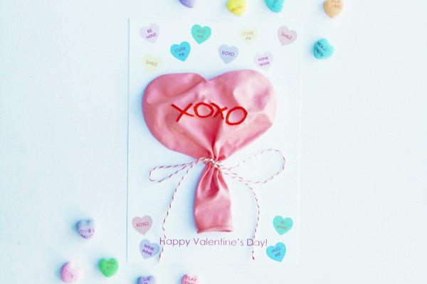 DIY Candy Heart Balloon Printable Valentines