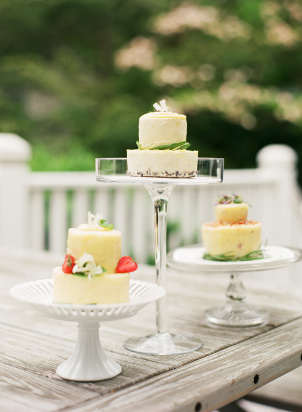 Fresh Fruit and Herb Mini Tiered Cakes