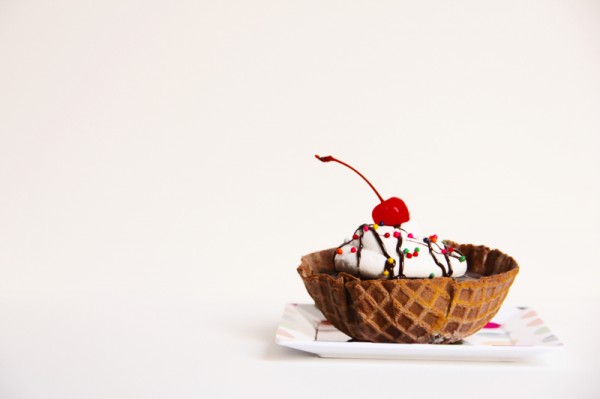 Ice Cream Waffle Bowl Photos and Images & Pictures