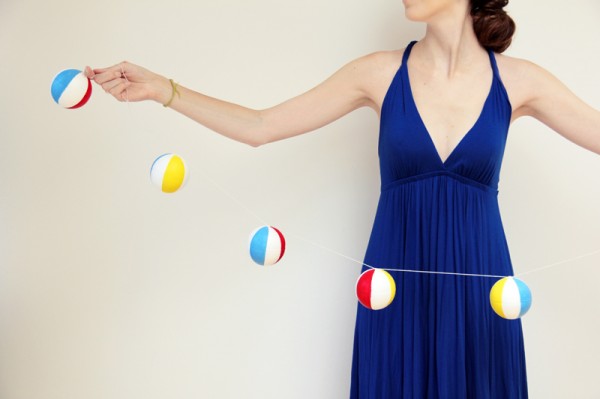 DIY Beach Ball Garlands for Summer Pool Parties