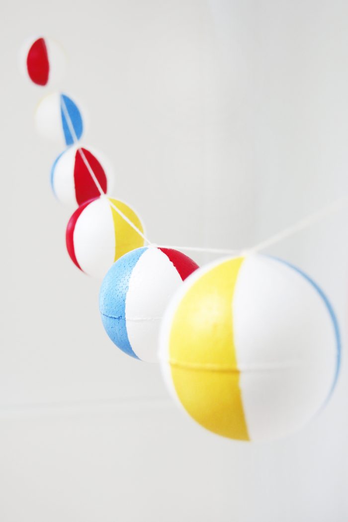 DIY Pool Party Beach Ball Garland for beach school dance theme