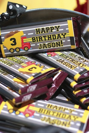 Construction Birthday Party Chocolate Bar Favors