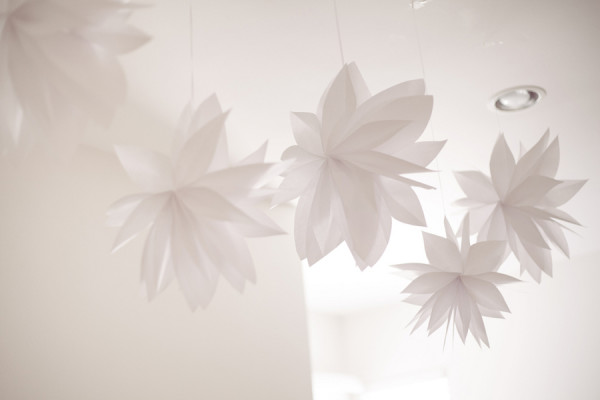 White Flower Ceiling Decor