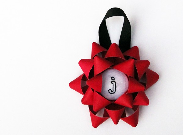 DIY Embroidered Christmas Bow Ornaments