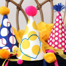 DIY Embroidered Party Hats