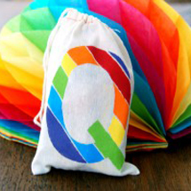 DIY Rainbow Monogram Favor Bags
