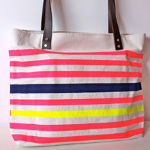 That's Handmade: Neon Striped Totes from Joyner Avenue