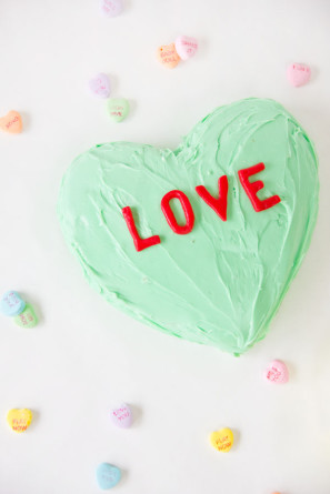 Candy Conversation Heart Cake