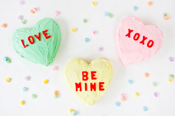 Conversation Heart Cakes