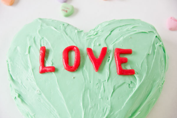 DIY Conversation Heart Cake