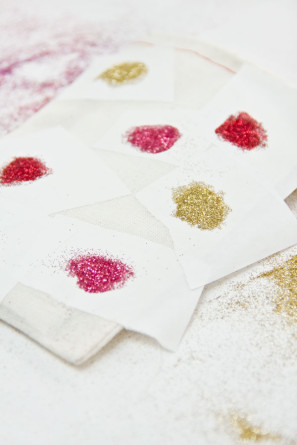 DIY Glitter Heart Valentine Bags