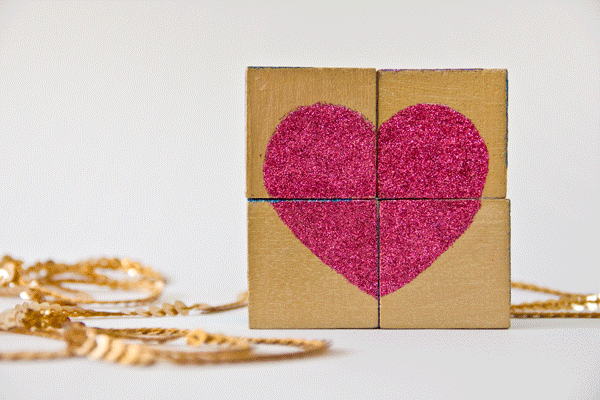 DIY Heart Block Puzzle Valentine