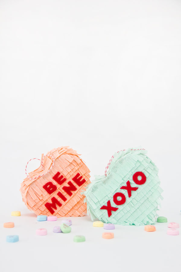 DIY Mini Coversation Heart Pinatas