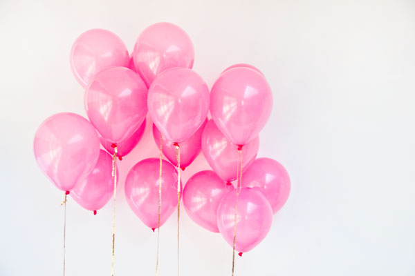 Pink Balloons and Gold Sequins