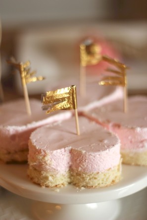 Pink Marshmallows and Gold Flags