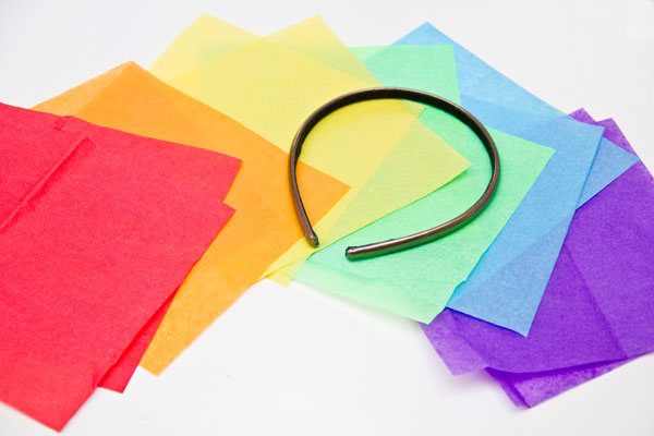 DIY Rainbow Fascinator Supplies