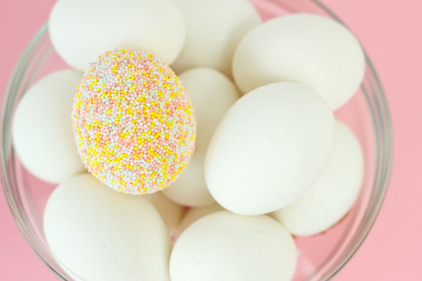 DIY Sprinkle Covered Easter Eggs