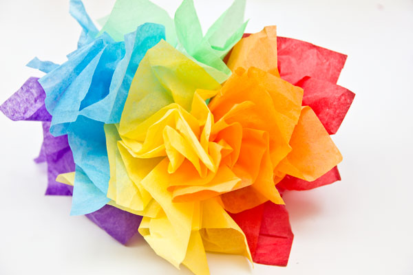 DIY Tissue Paper Rainbow Fascinator