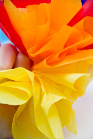 DIY Tissue Paper Rainbow Party Hat