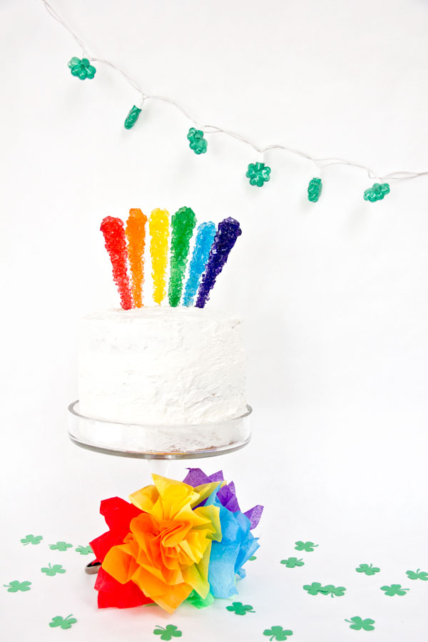 Rainbow Rock Candy Cake Topper