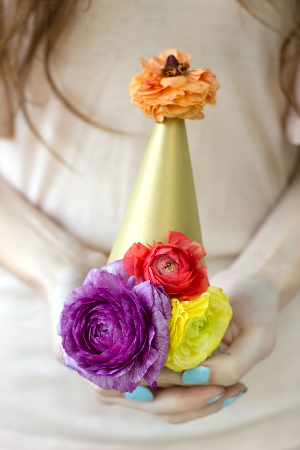 DIY Fresh Flower Party Hat Tutorial