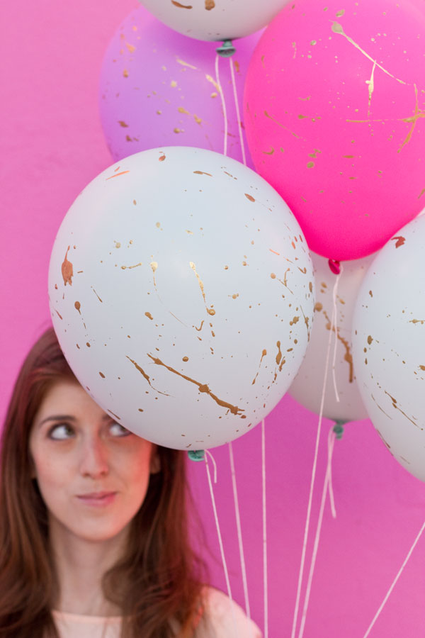 DIY Gold Splatter Balloons