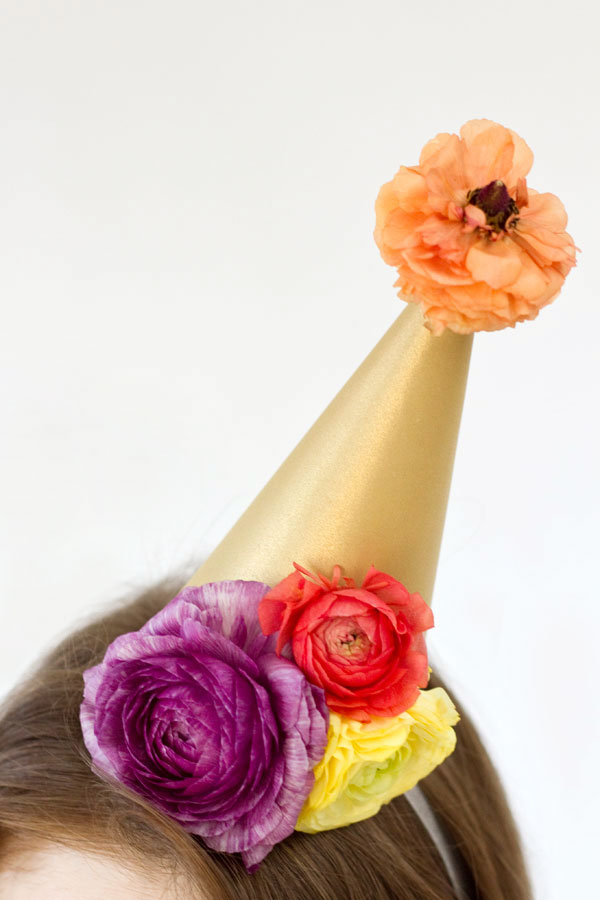 DIY Fresh Flower Party Hats