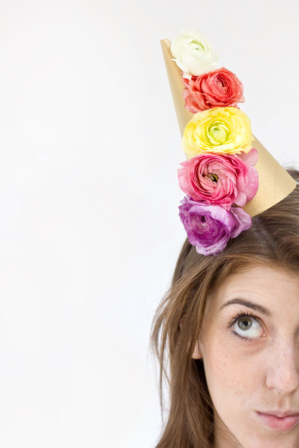 DIY Fresh Flower Party Hats