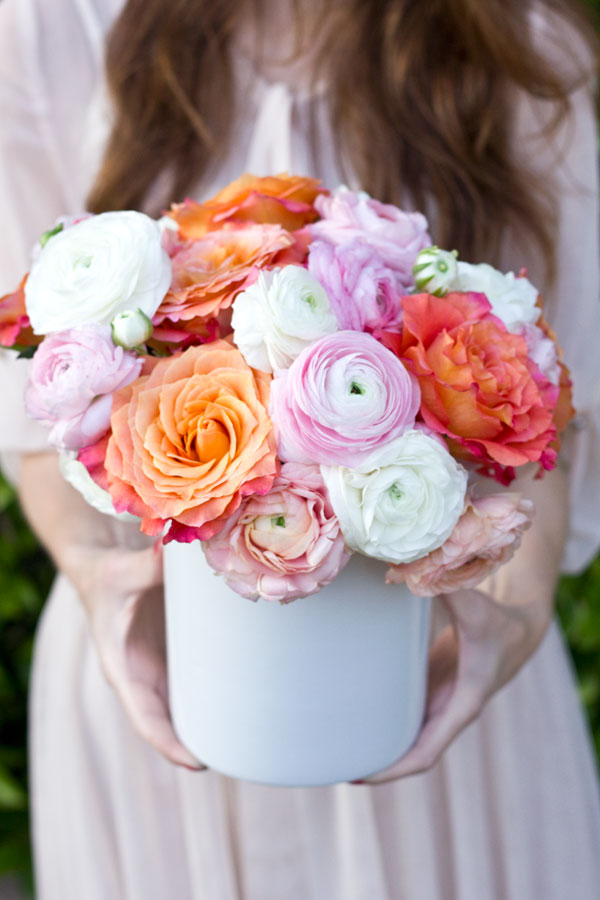 Ranunculus and Garden Rose Bouquet