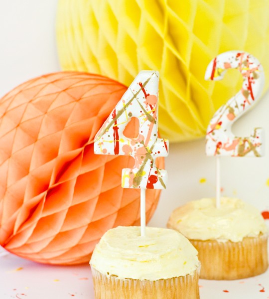 DIY Splatter Paint Cake Toppers for The Sweetest Occasion