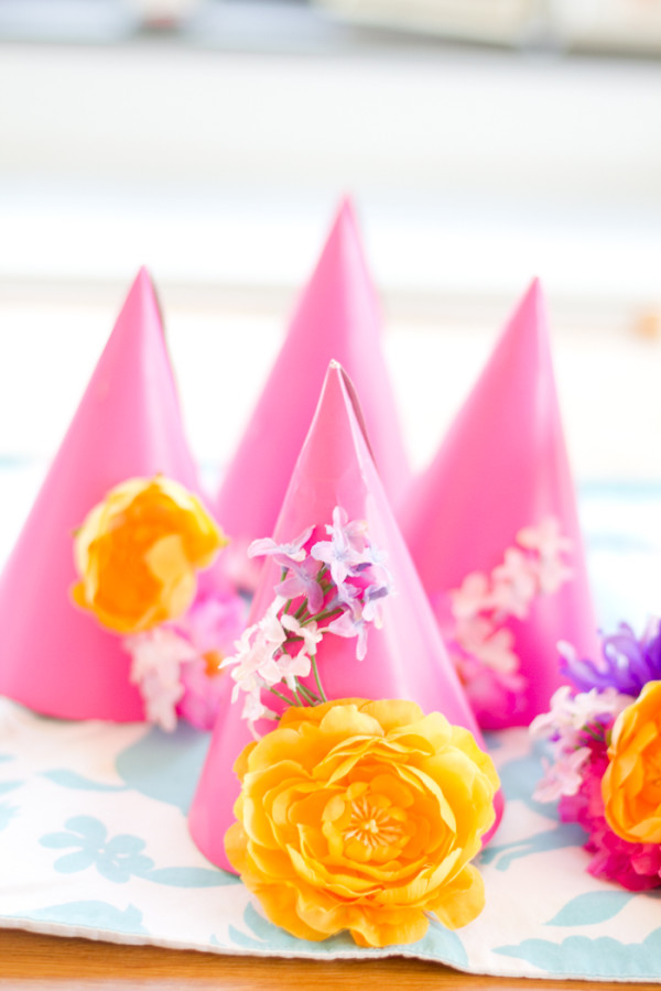 Faux Flower Party Hats