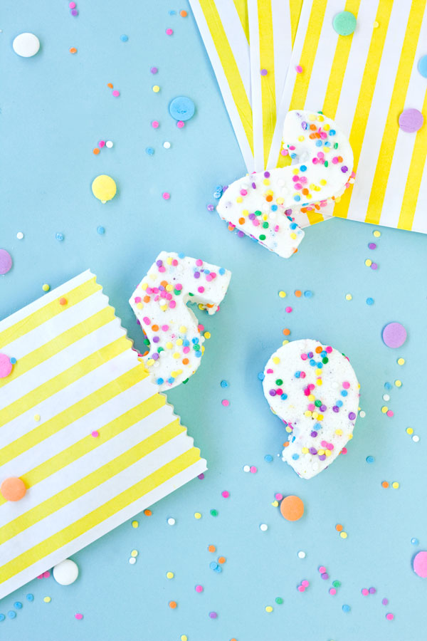 Confetti Marshmallow Number Favors