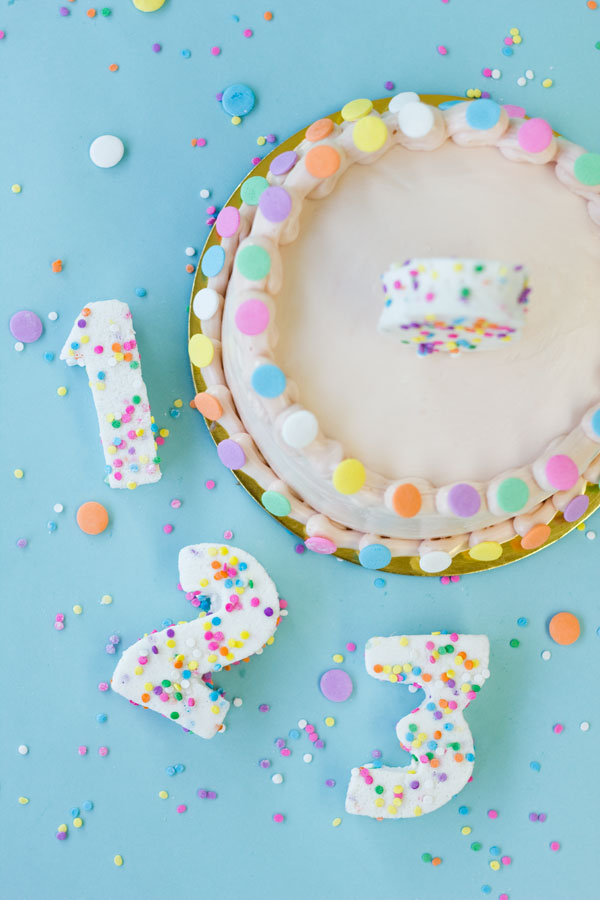DIY Confetti Marshmallow Numbers