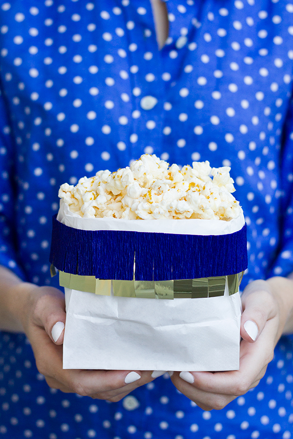 DIY Fringe Popcorn Bags