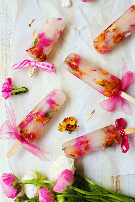 Edible Flower Popsicles