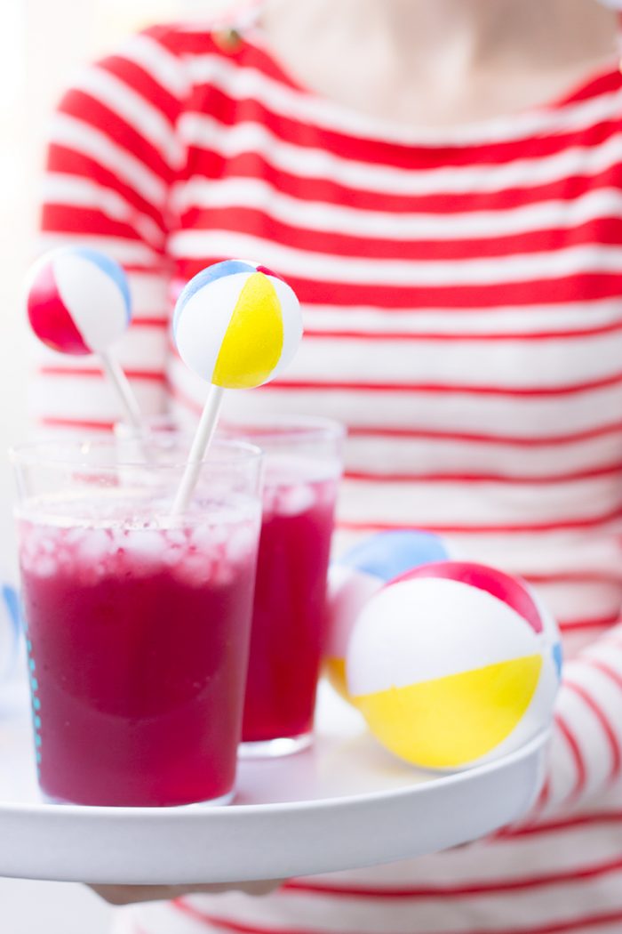 DIY Beach Ball Drink Stirrers