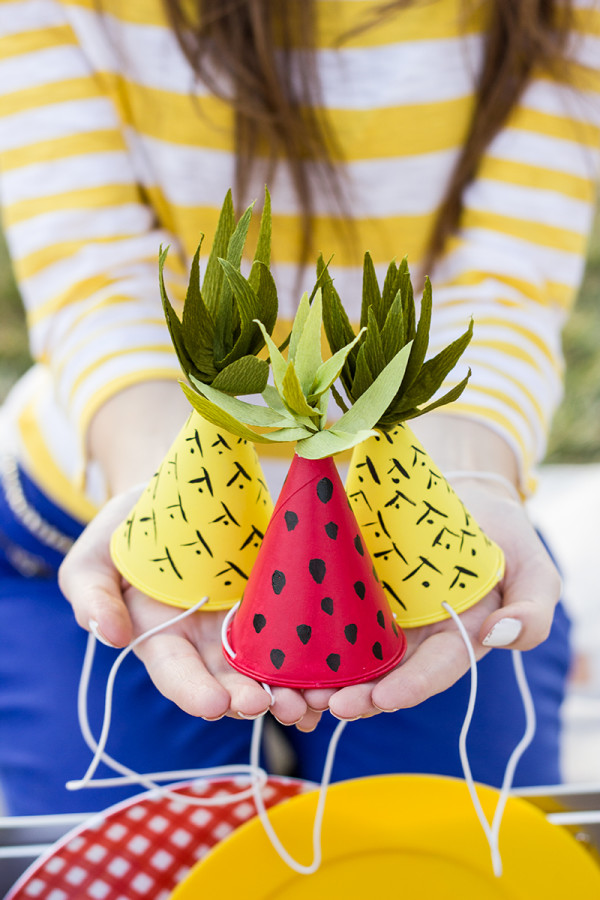 hats with fruit on them