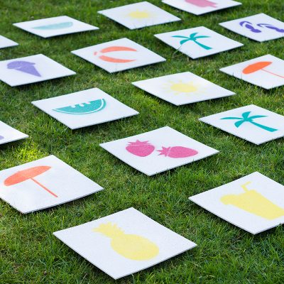 Giant Lawn Matching Game DIY and Free Printable Stencils