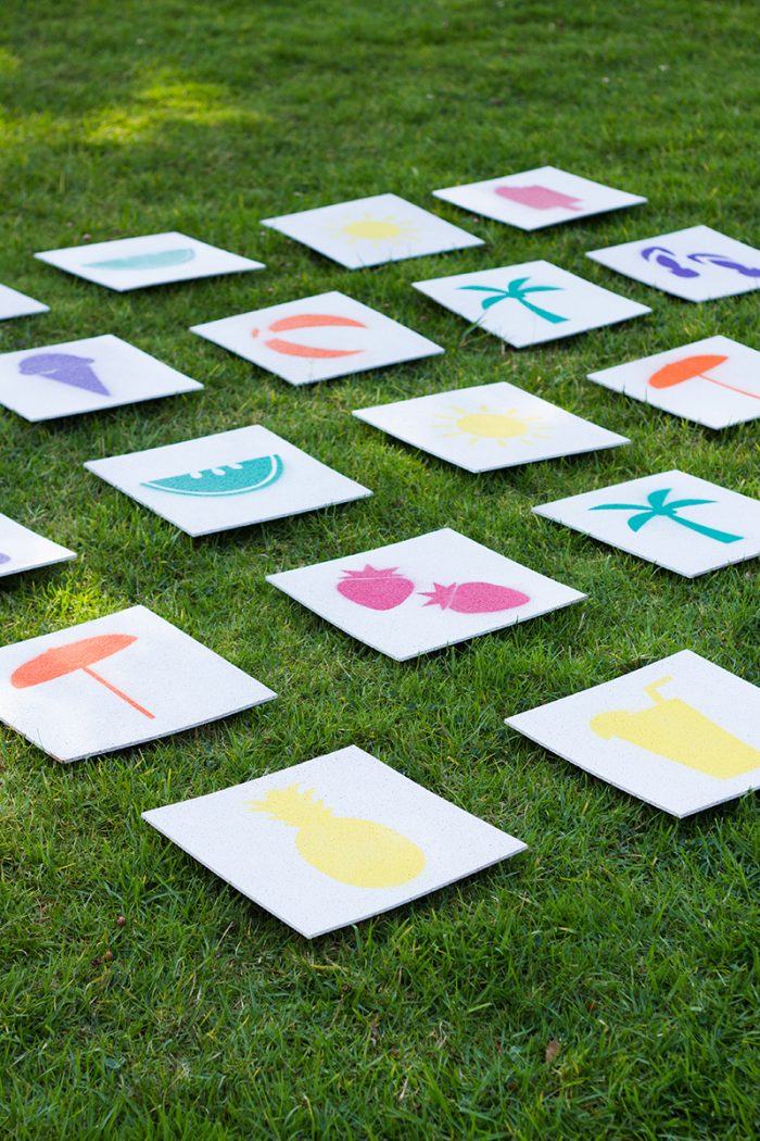 Giant Lawn Matching Game DIY and Free Printable Stencils