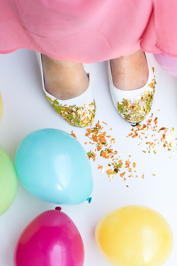 DIY Confetti Dipped Flats