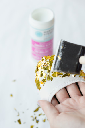 DIY Gold Confetti DIpped Shoes