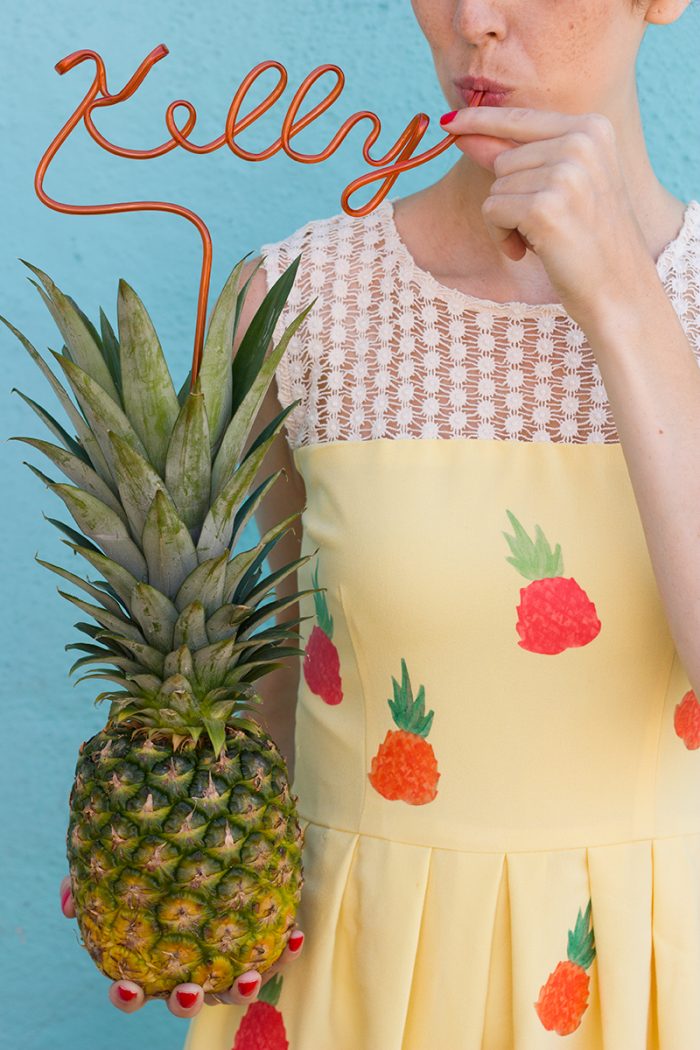 DIY Pineapple Dress + Free Printable Pineapples
