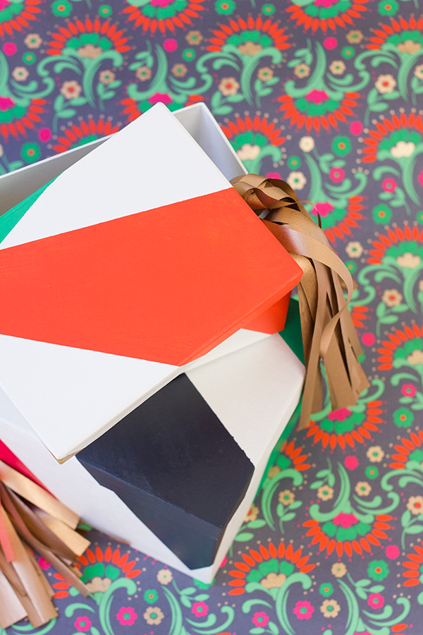 DIY Color Blocked Gift Boxes