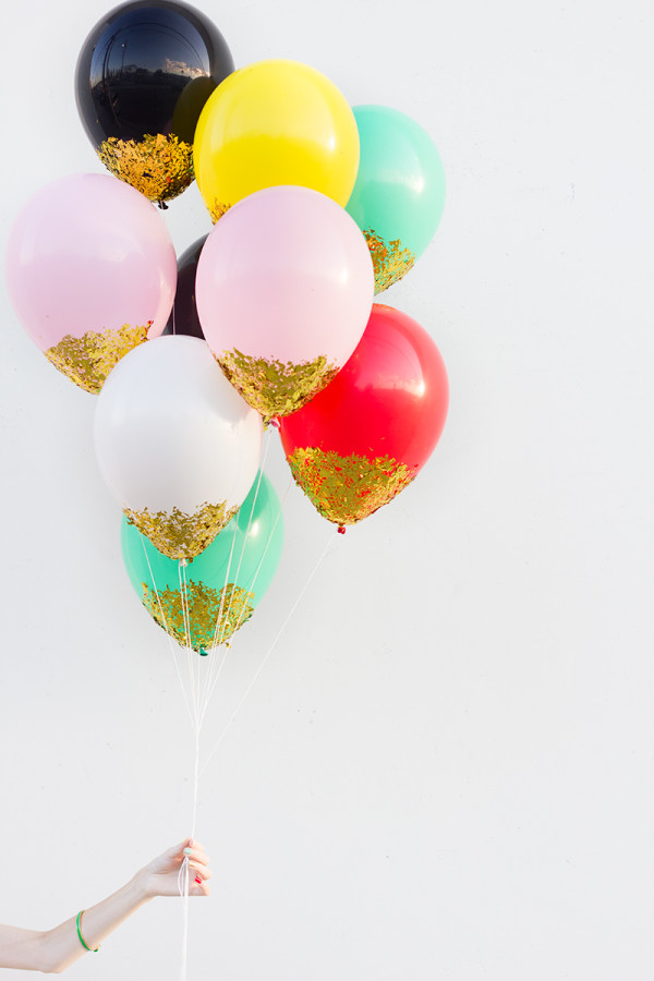 DIY Confetti Dipped Balloons