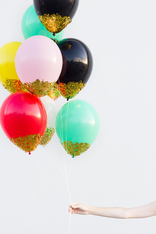 DIY Confetti Dipped Balloons