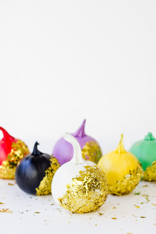 DIY Confetti Dipped Pumpkins