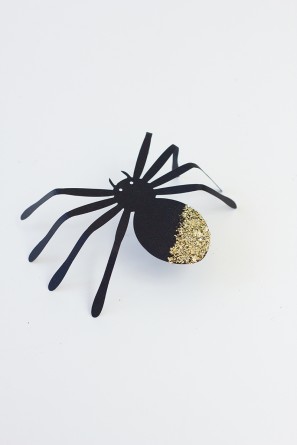 DIY Giant Glittered Spiders